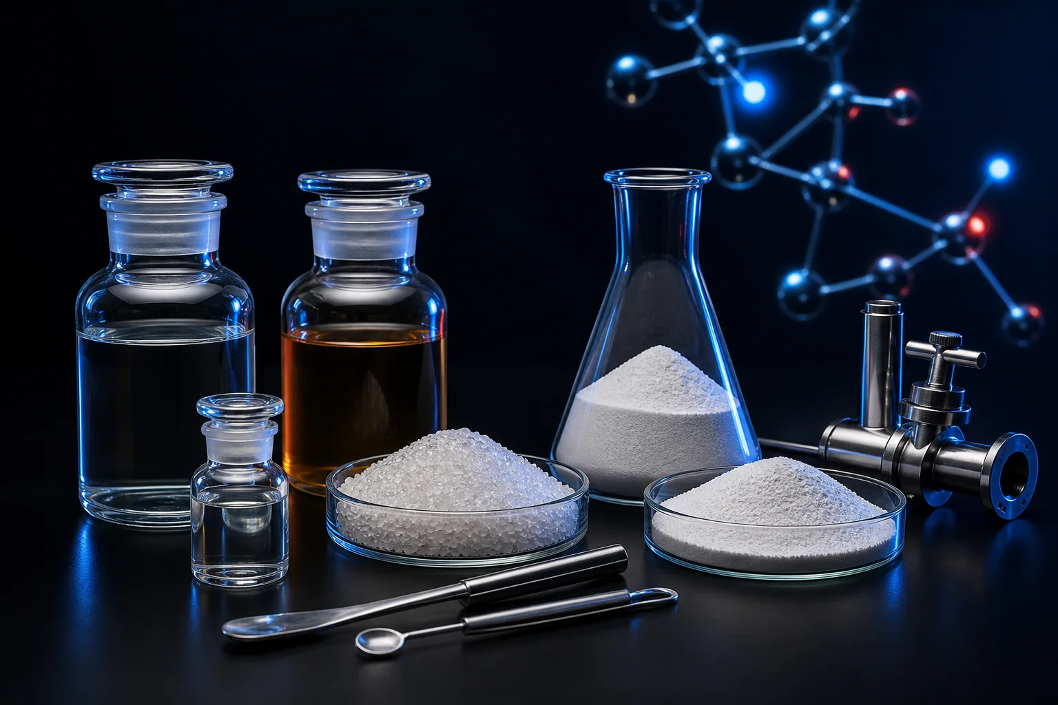 Industrial material samples and quality-control laboratory vessels